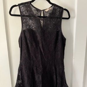 Black, lace dress- great wedding guest outfit!